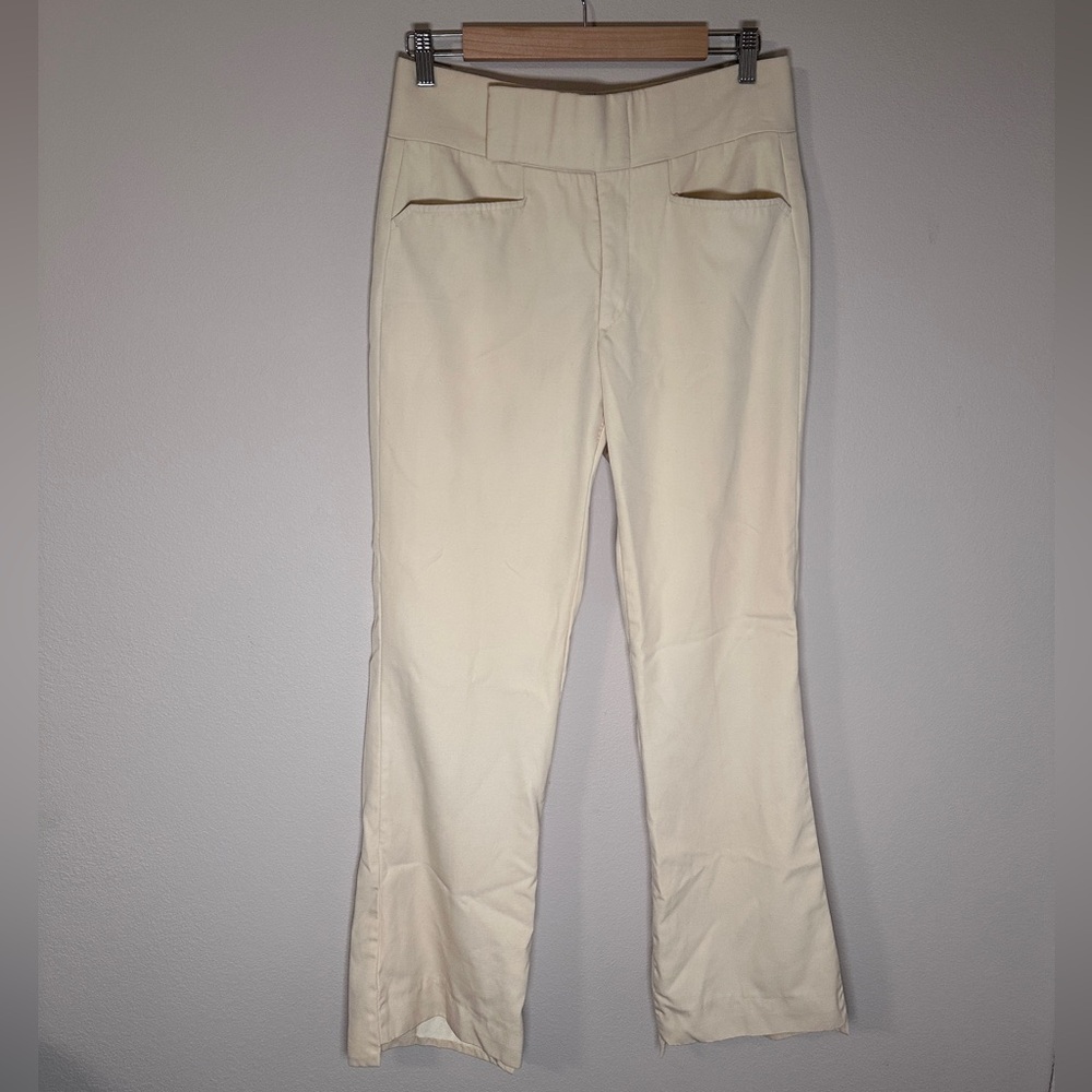 Vintage women’s Cream beige Flared wide leg Pants size 32